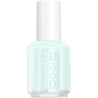 Product shot of a bottle of essie first kiss bliss light mint green polish on a white background