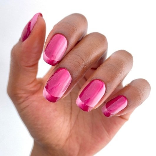 pink velvet prom nails
