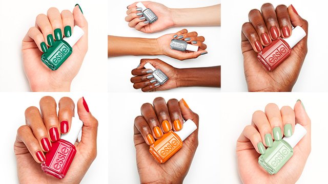 different hands with a range of skintones showing on-hand-trial of the 6 new mystical mist nail polish collection shades  