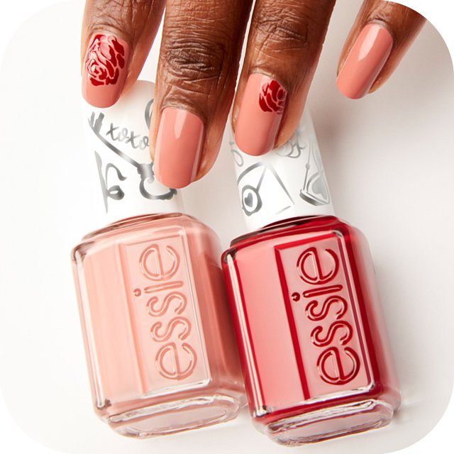Manicure Monday - Matte Red Pink and White Striped Nails