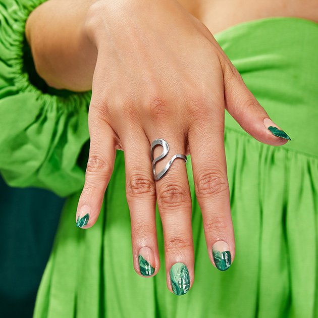 Try the green nail art tutorial: green marble nails