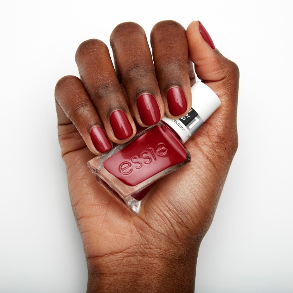 Bubbles Only - Burgundy Gel Couture Nail Polish - Essie