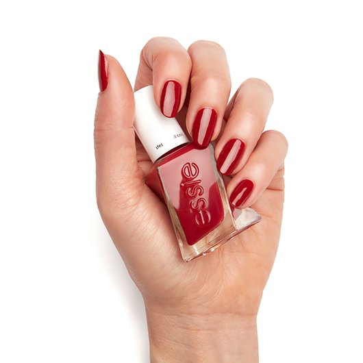 nail longwear couture the essie gel polish gown paint red,