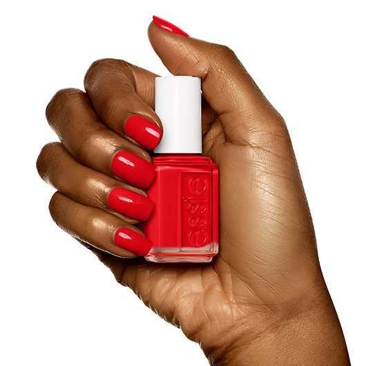 - lacquered & polish, nail color crimson lacquer-essie nail up red