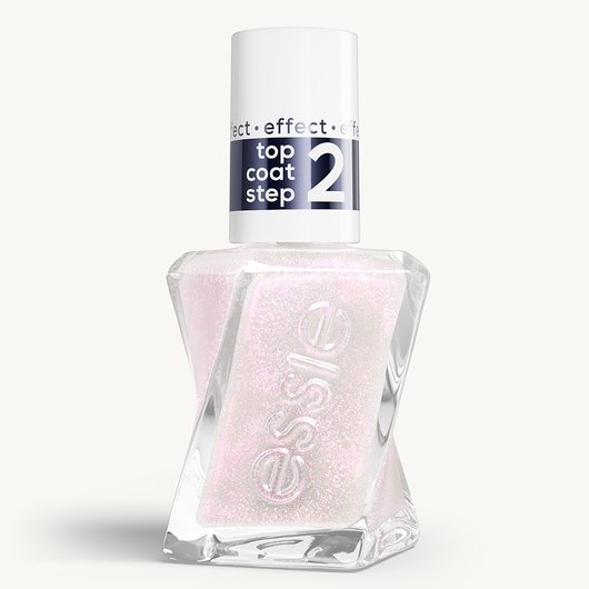 Sleek bottle of Gel by essie longwear nail polish in shade 'Blushed Metal' against a clean white background.