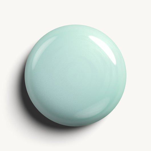 Glossy, high-shine drop of essie 'Seas The Day' nail polish against a clean white background.
