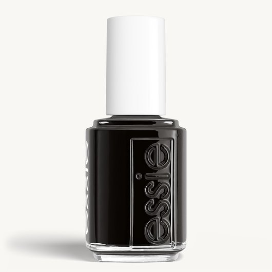 Classic bottle of essie 'Licorice' nail polish against a clean white background.