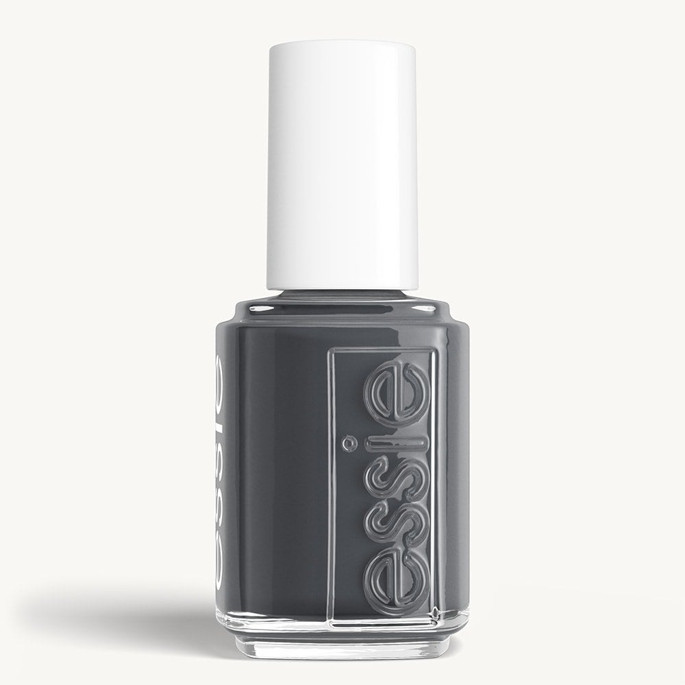 Classic bottle of essie 'On Mute' nail polish against a clean white background.