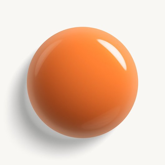 Glossy, high-shine drop of essie 'apricot jelly' nail polish against a clean white background.