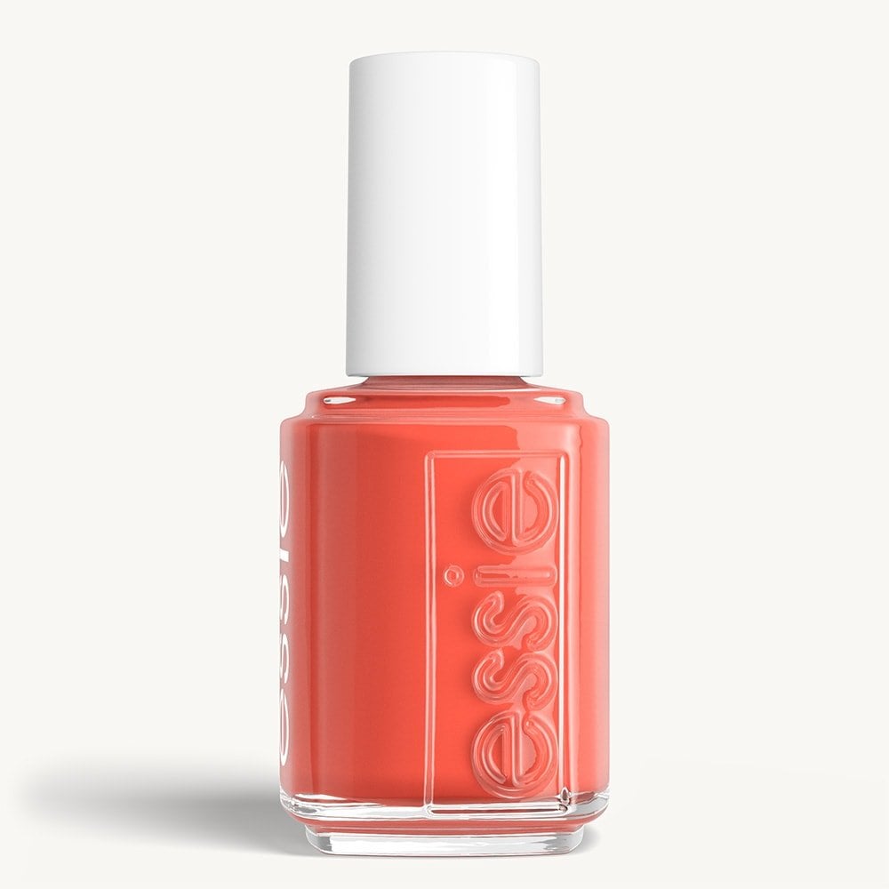 Classic bottle of essie 'Check In To Check Out' nail polish against a clean white background.
