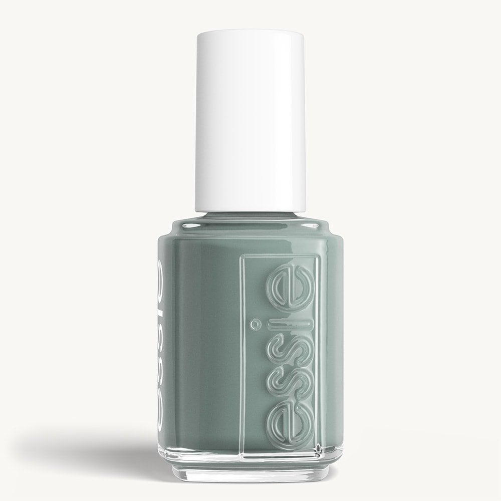 Classic bottle of essie 'Caught In The Rain' nail polish against a clean white background.