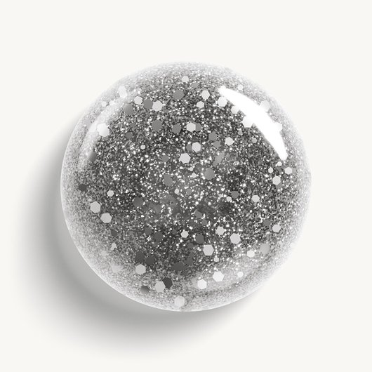 Glossy, high-shine drop of essie 'setting in stone' nail polish against a clean white background.