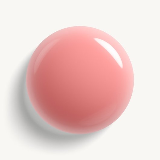 Glossy, high-shine drop of essie 'blush jelly' nail polish against a clean white background.