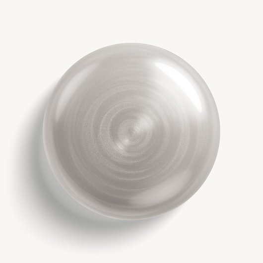 Glossy, high-shine drop of essie 'cosmic chrome' nail polish against a clean white background.