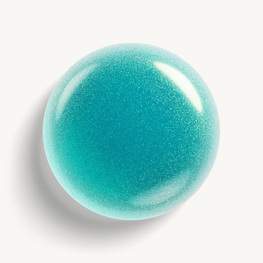 Glossy, high-shine drop of essie 'Frosted Fantasy' nail polish against a clean white background.