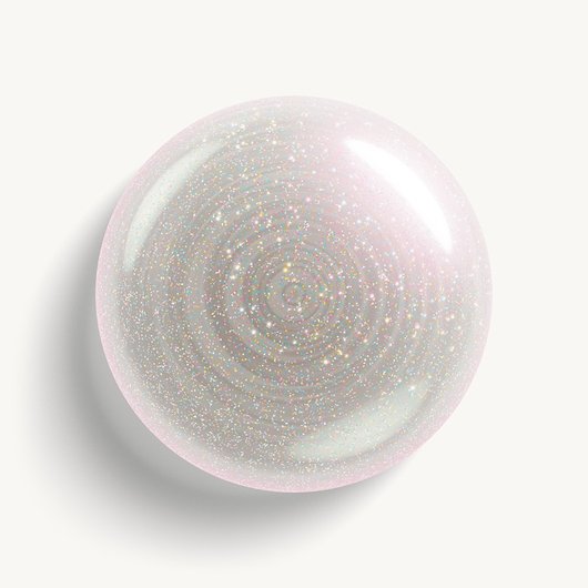 Glossy, high-shine drop of essie 'lustrous luxury' nail polish against a clean white background.