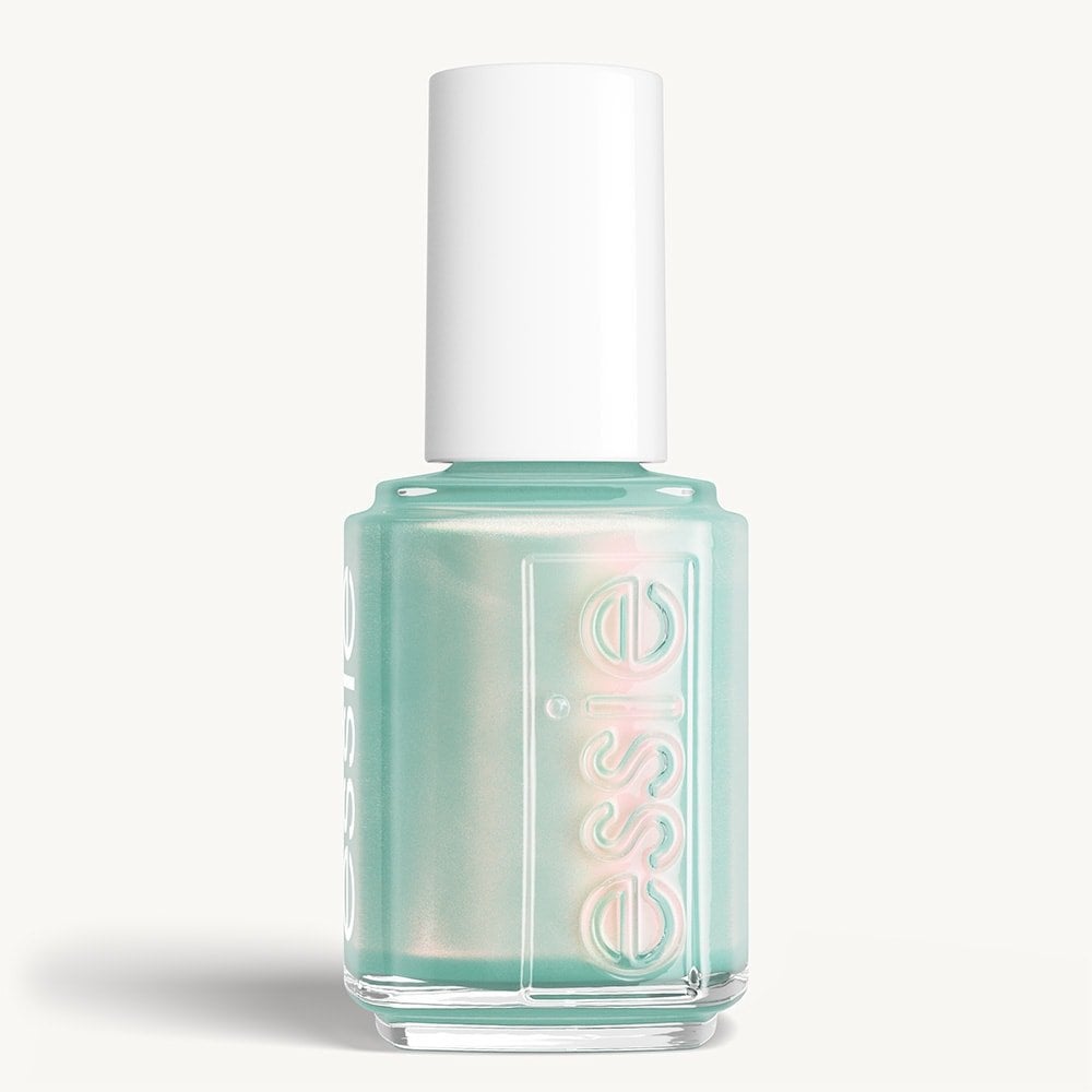 Classic bottle of essie 'Mystic Marine' nail polish against a clean white background.