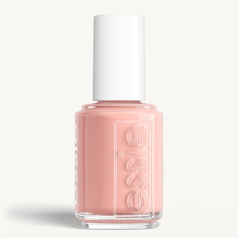 A bottle of charm to stable nude nail polish on white background