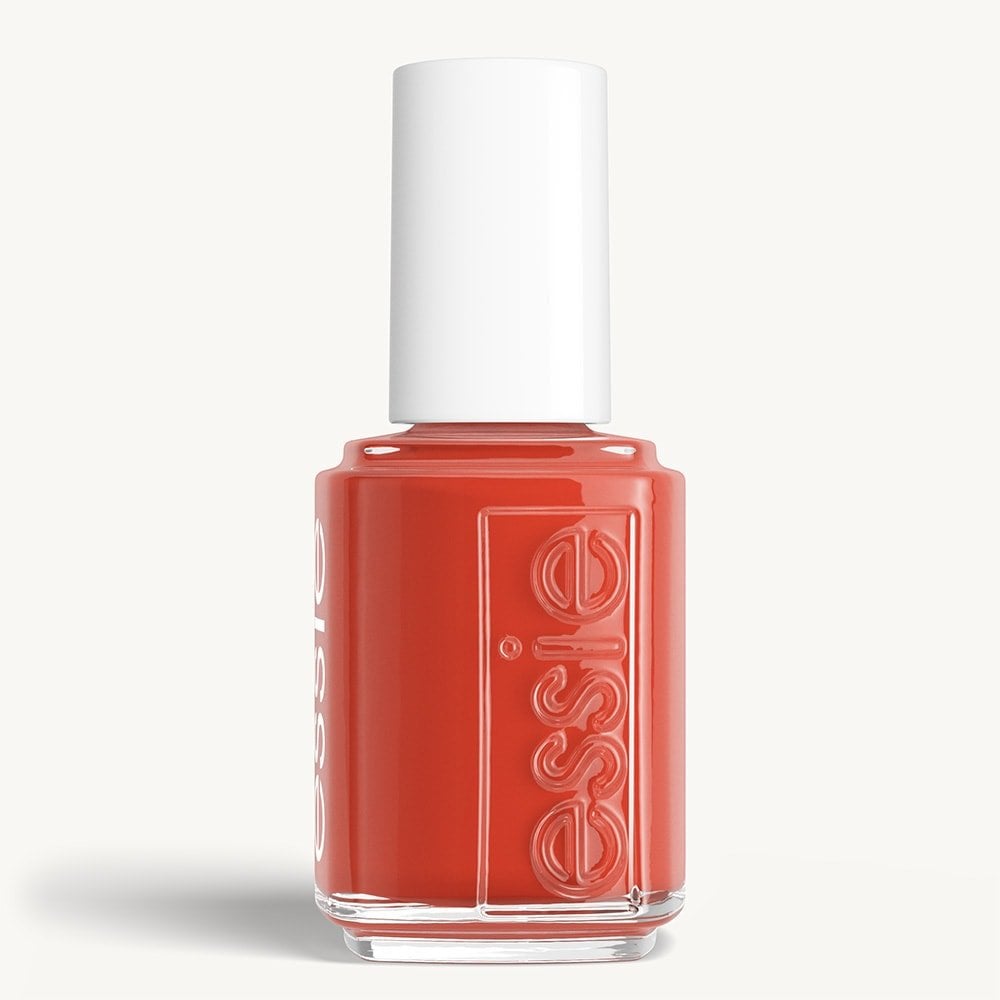 Classic bottle of essie 'Rocky Rose' nail polish against a clean white background.
