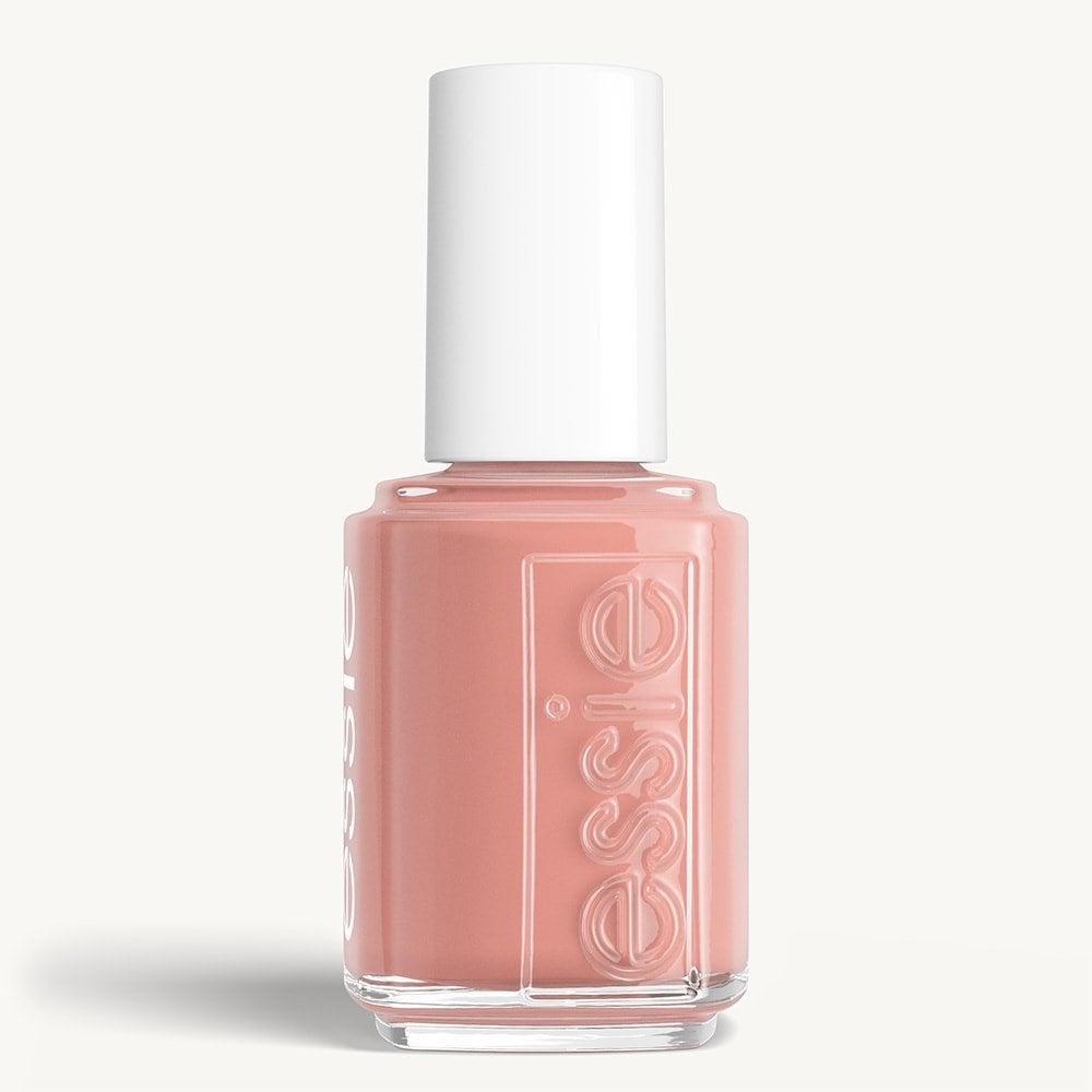 Classic bottle of essie 'Snuggle is Real' nail polish against a clean white background.