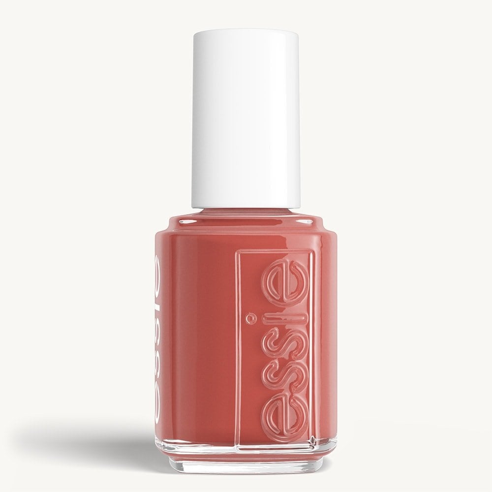 Classic bottle of essie 'Too Hot to Tame' nail polish against a clean white background.