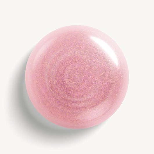 Glossy, high-shine drop of essie 'birthday girl' nail polish against a clean white background.