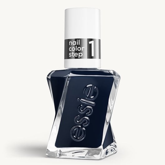 Sleek bottle of Gel by essie longwear nail polish in shade 'Caviar Bar' against a clean white background.