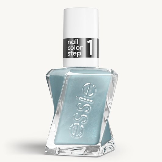 Sleek bottle of Gel by essie longwear nail polish in shade 'First View' against a clean white background.