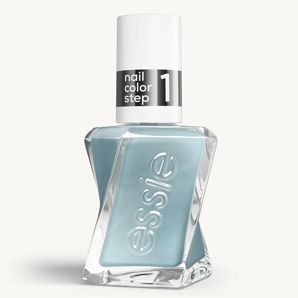 Sleek bottle of Gel by essie longwear nail polish in shade 'First View' against a clean white background.