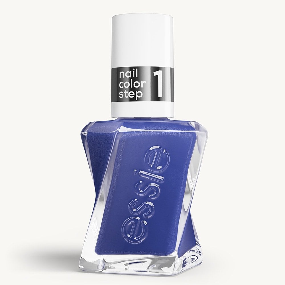 Sleek bottle of Gel by essie longwear nail polish in shade 'Statement Peace' against a clean white background.