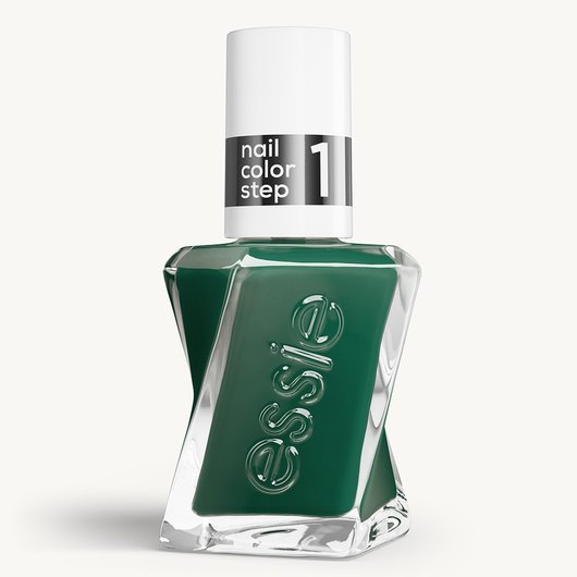 Sleek bottle of Gel by essie longwear nail polish in shade 'In-Vest In Style' against a clean white background.