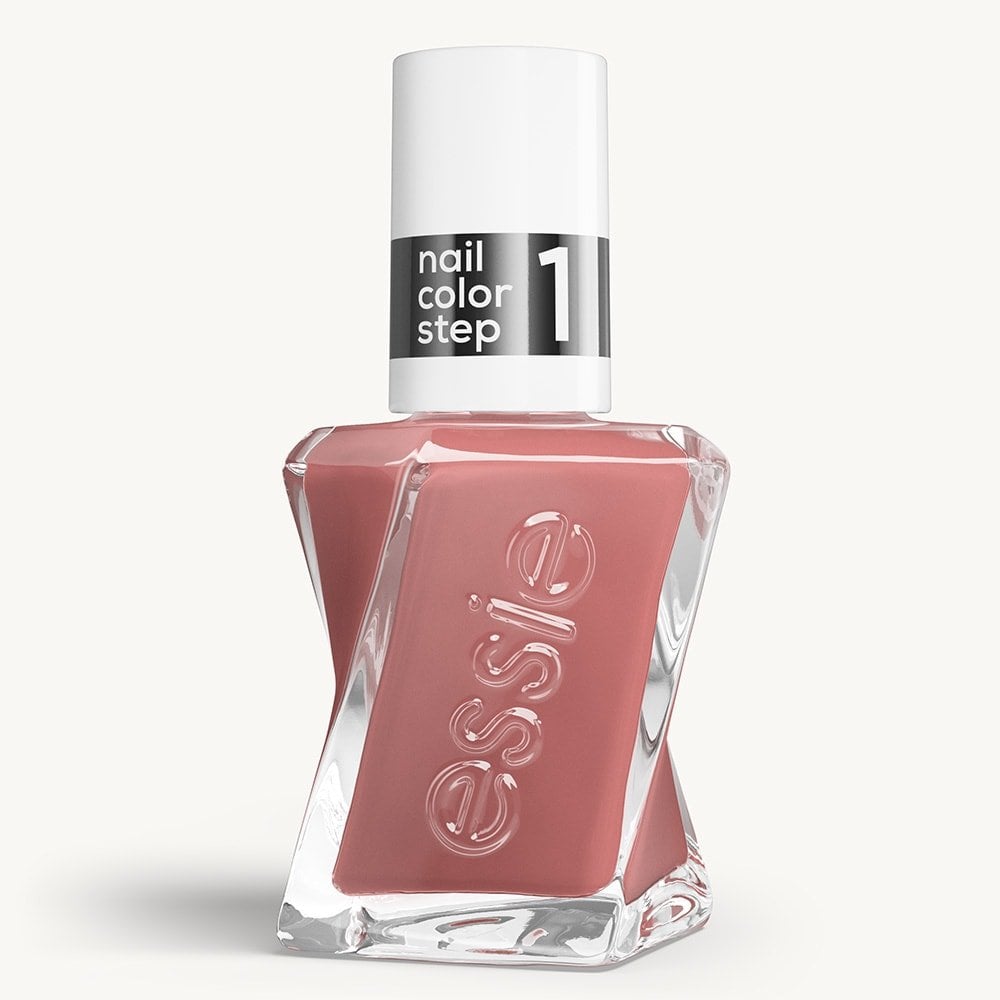 Sleek bottle of Gel by essie longwear nail polish in shade 'Princess Charming' against a clean white background.