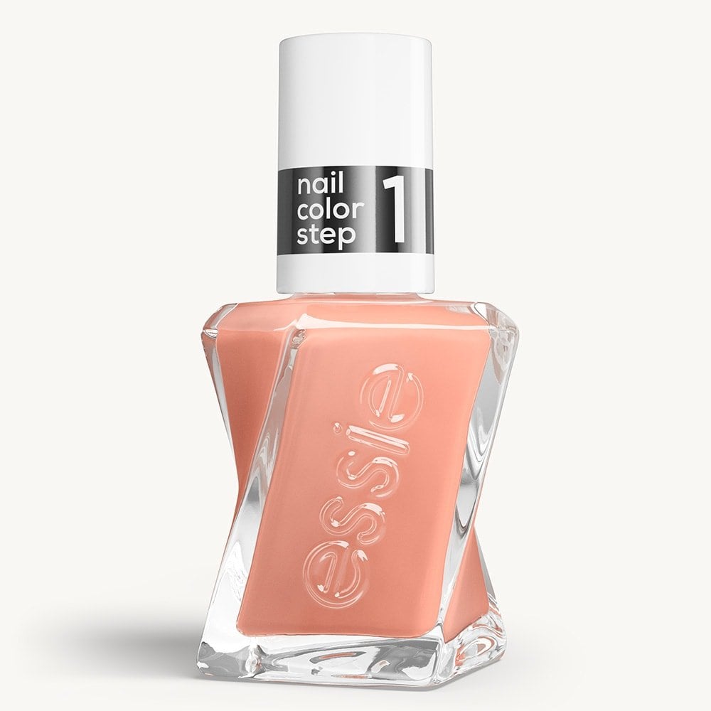 Sleek bottle of Gel by essie longwear nail polish in shade 'Sheer Silhouette' against a clean white background.