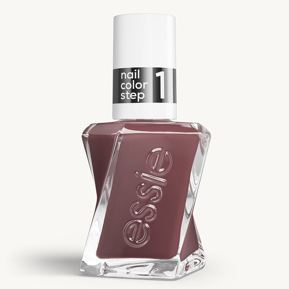 Sleek bottle of Gel by essie longwear nail polish in shade 'Take Me To Thread' against a clean white background.