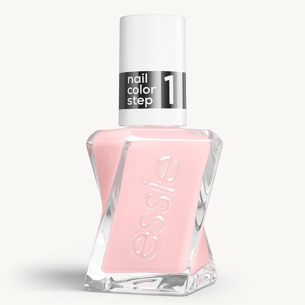 Sleek bottle of Gel by essie longwear nail polish in shade 'Matter of Fiction' against a clean white background.