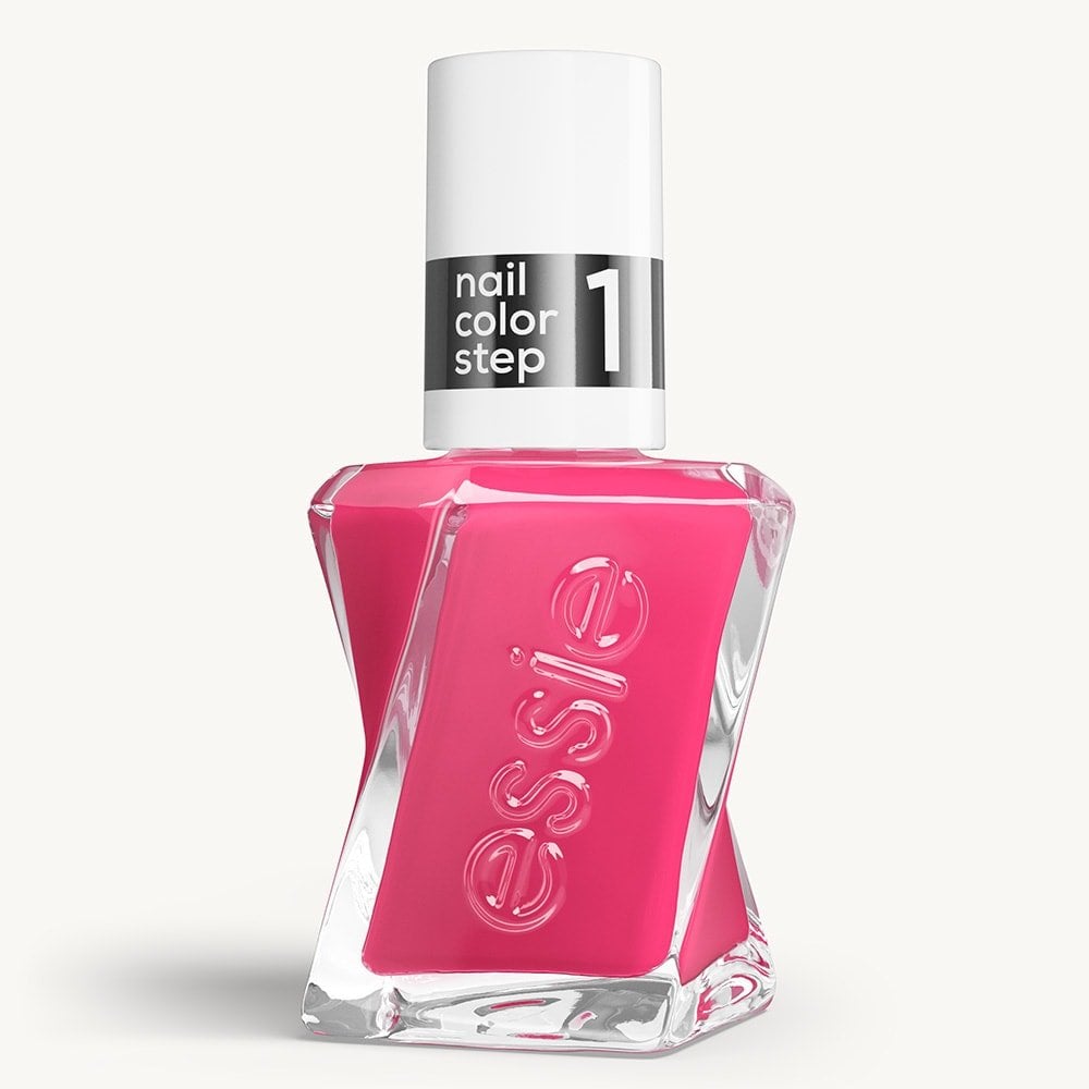 Sleek bottle of Gel by essie longwear nail polish in shade 'Pinky Ring' against a clean white background.