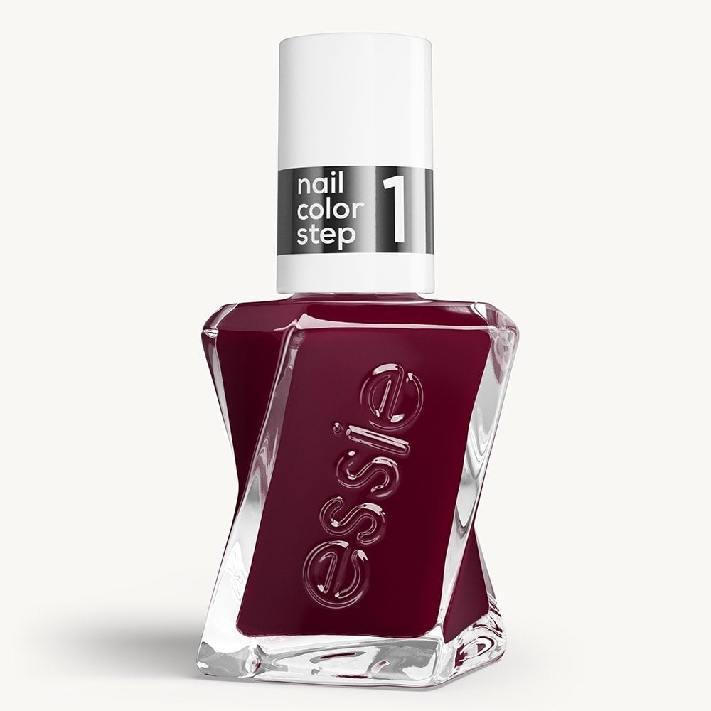 Sleek bottle of Gel by essie longwear nail polish in shade 'Model Clicks' against a clean white background.
