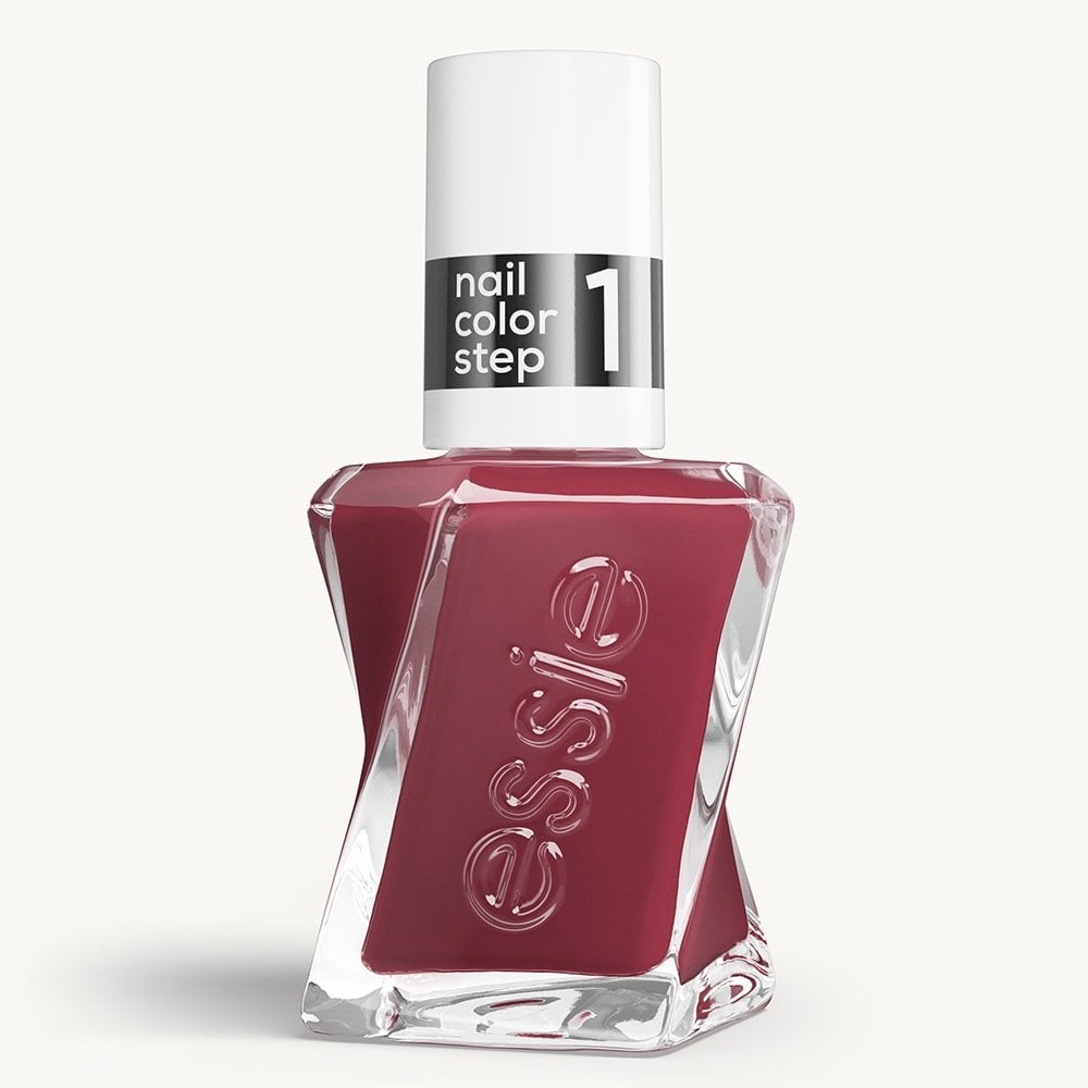 Sleek bottle of Gel by essie longwear nail polish in shade 'Not What It Seams' against a clean white background.