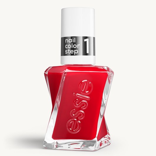Sleek bottle of Gel by essie longwear nail polish in shade 'Rock The Runway' against a clean white background.