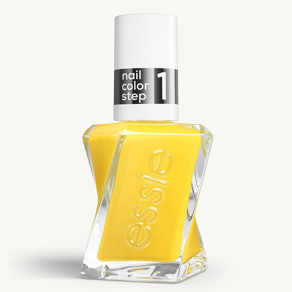 Sleek bottle of Gel by essie longwear nail polish in shade 'Rev It Up' against a clean white background.