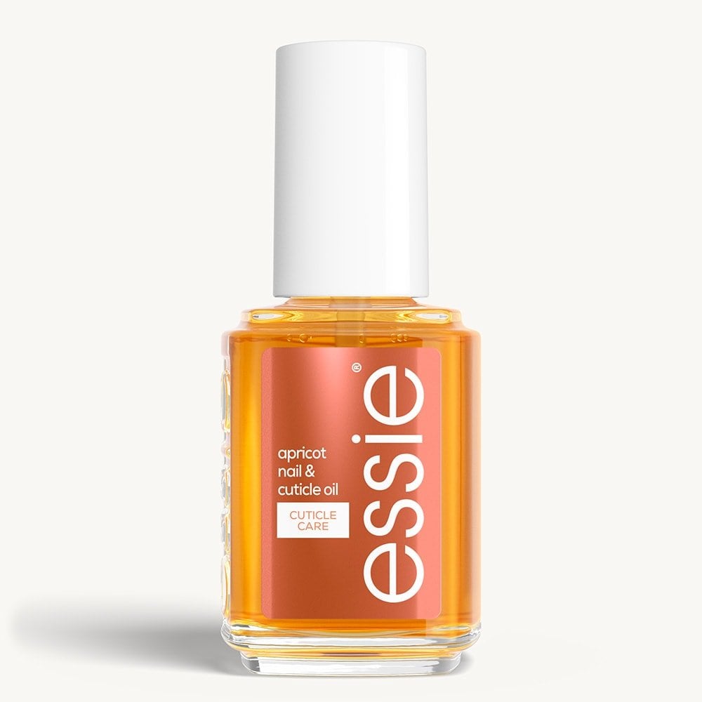 Sleek bottle of essie 'Cuticle Oil' against a clean white background.