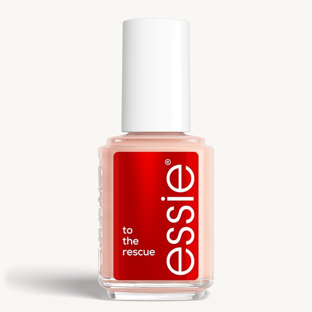 Sleek bottle of essie nail care 'To the Rescue' nail treatment against a clean white background.