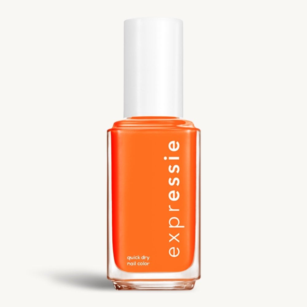 Sleek bottle of Essie Expressie quick-dry nail polish in 'Bearer of Rad News' against a clean white background.