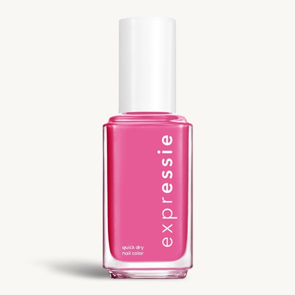 Sleek bottle of Essie Expressie quick-dry nail polish in 'Trick Clique' against a clean white background.