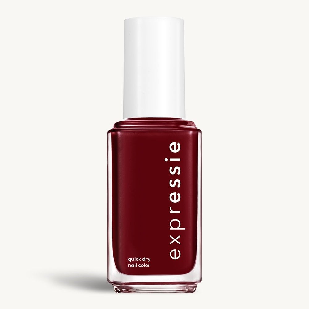 Sleek bottle of Essie Expressie quick-dry nail polish in 'Not so Low Key' against a clean white background.