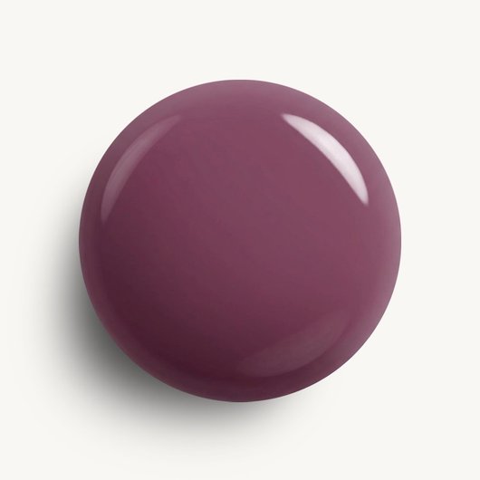 Glossy, high-shine drop of essie Expressie quick-dry nail polish in shade 'get a mauve on' against a clean white background.