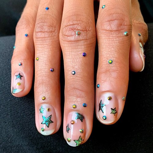 mercury in retrograde star mani nail art