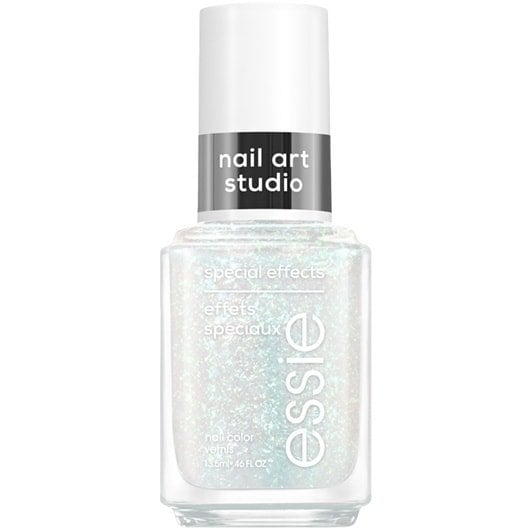 embossed bottle of essie nail polish in the shade identity illusion against a white background
