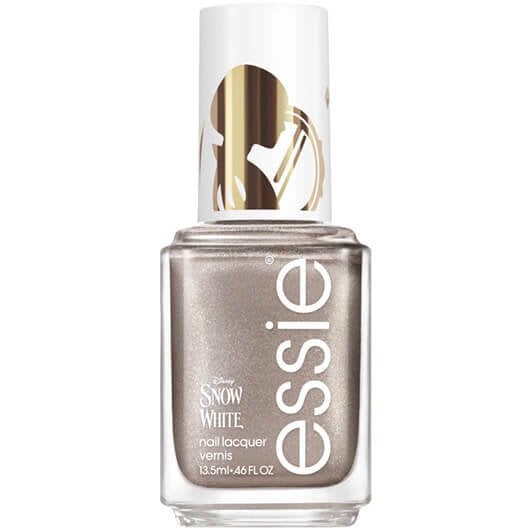 All-white background with a bottle of silvery copper reclaim the mirror essie nail polish