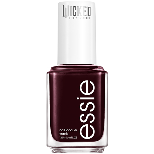 dark red burgundy essie nail polish on a white backdrop